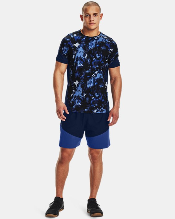 Men's UA Knit Woven Hybrid Shorts, Navy, pdpMainDesktop image number 2